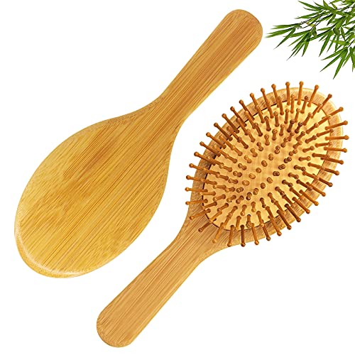 Spazzola per capelli in bambù naturale Massaggio Spazzola per capelli antistatica Ecologica per tutti i tipi di capelli per uomo donna