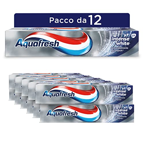 Aquafresh Dentifricio Intense White - Pacco da 12 x 75 ml