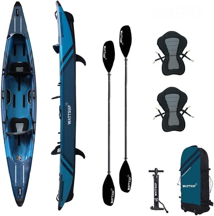 Kayak Gonfiabile Wattsup Torpedo 2 posti - 426 x 78 cm (13'9'x31') - Dropstitch 100% alta pressione - Confezione completa - Max 220 kg