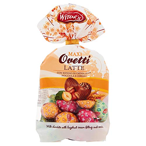 WITOR'S - Maxi Ovetti Pasqua 250 g Cioccolato al Latte - Uova Pasqua 2020 Ripieno di Crema alla Nocciola e Cereali - Made in Italy (Maxi, Latte/Nocciola)