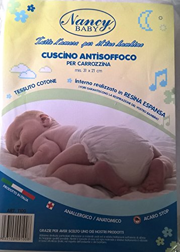 CUSCINO ANTISOFFOCO FORATO PER CARROZZINA CULLETTA ANTIACARO ANALLERGICO NANCY BABY